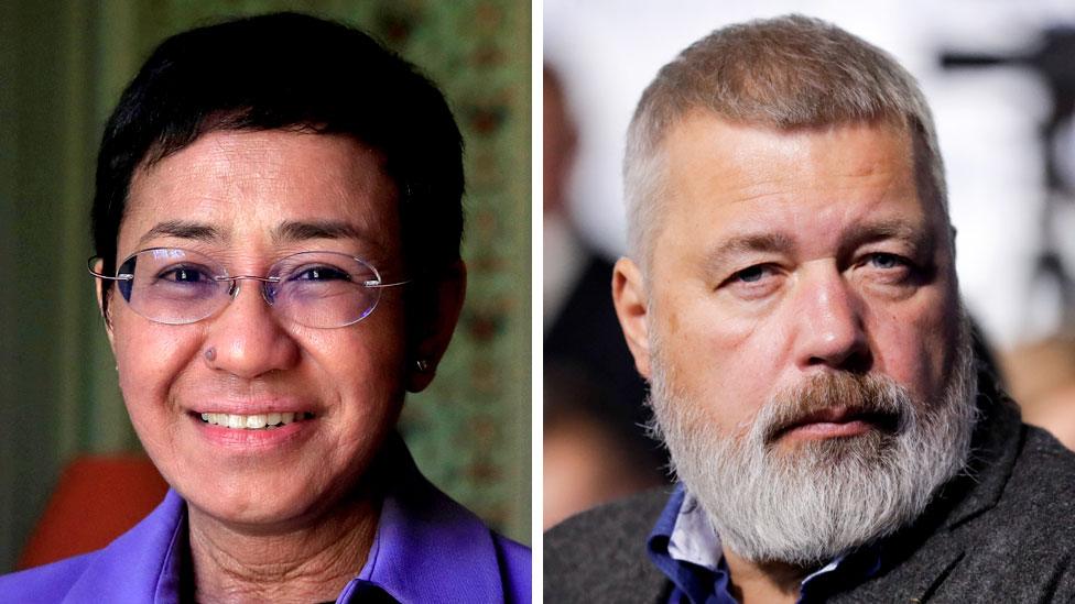 Maria Ressa and Dmitry Muratov