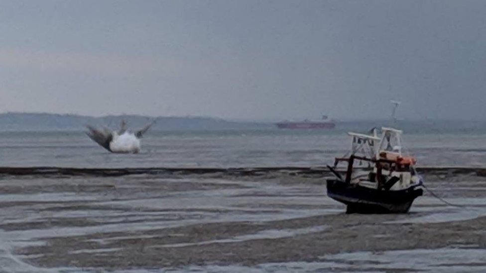 A small explosion off the Southend coast