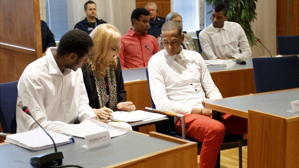 Players from Cuba's national volleyball team on trial in Tampere, 29 Aug 16