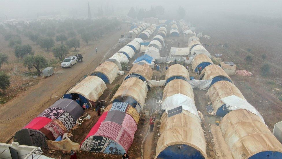 A camp housing displaced Syrians in Northern Aleppo countryside (December 2020)