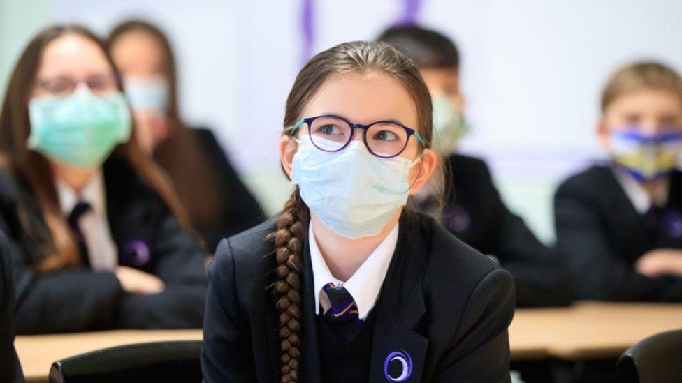 Pupils in masks