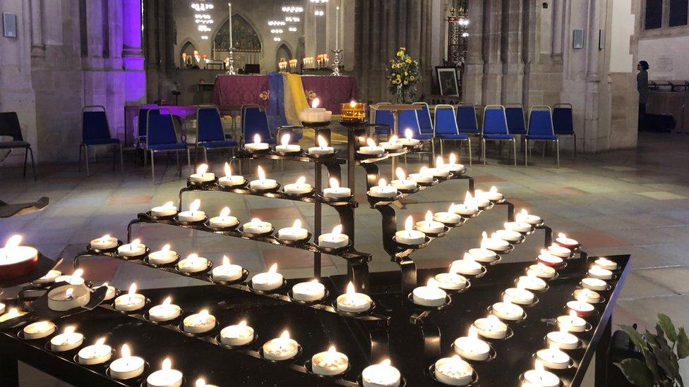 Candles in the St Edmundsbury Cathedral