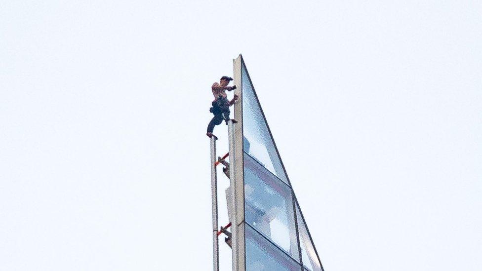 Man climbs The Shard in London