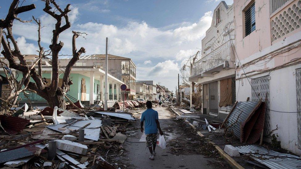 Hurricane Irma sweeps through Saint-Martin