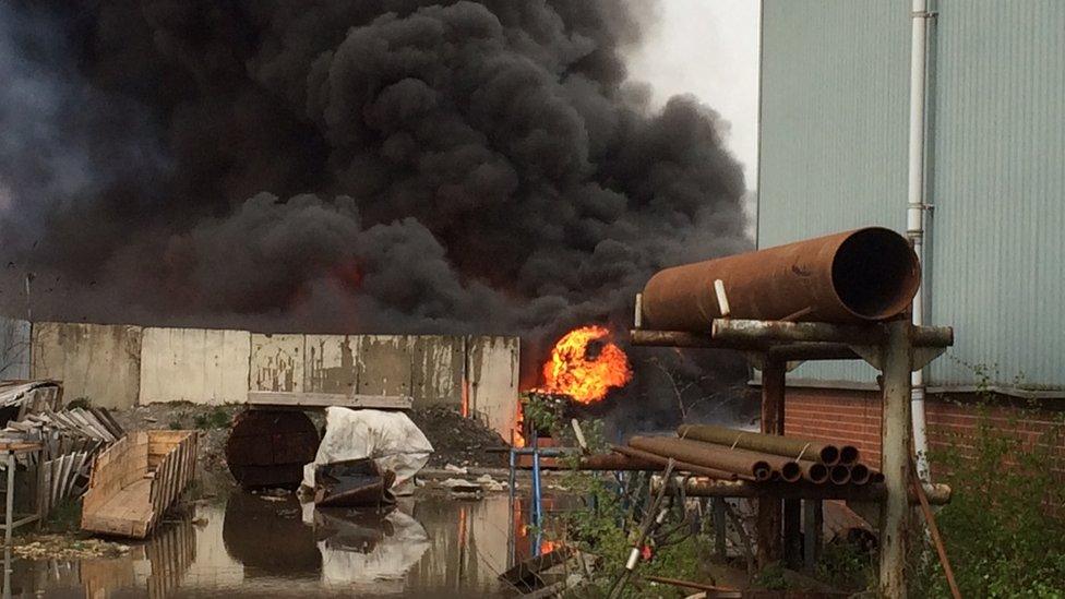 The fire on Deeside Industrial Estate