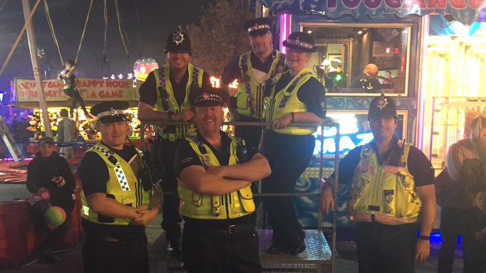 Police officers at the fair