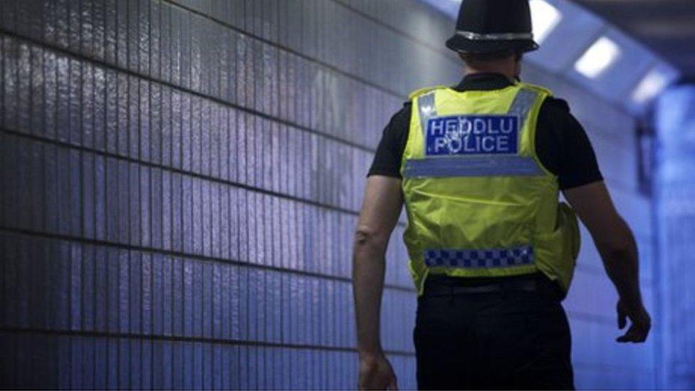 Gwent Police officer in underpass