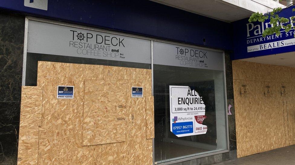 An empty shop in Lowestoft