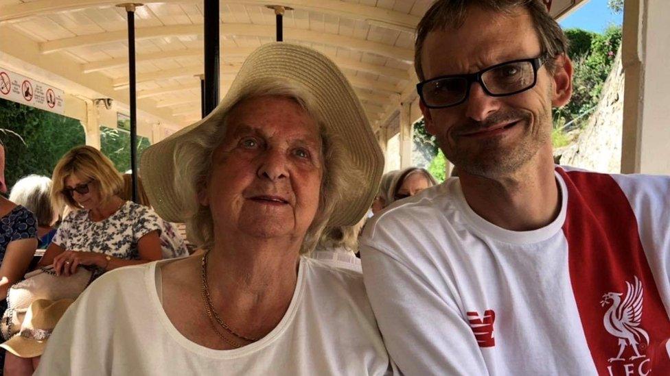 Margaret Evans with her son Ken