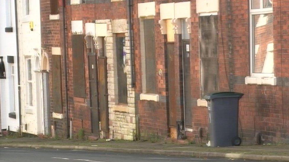 Derelict council houses in Stoke on Trent