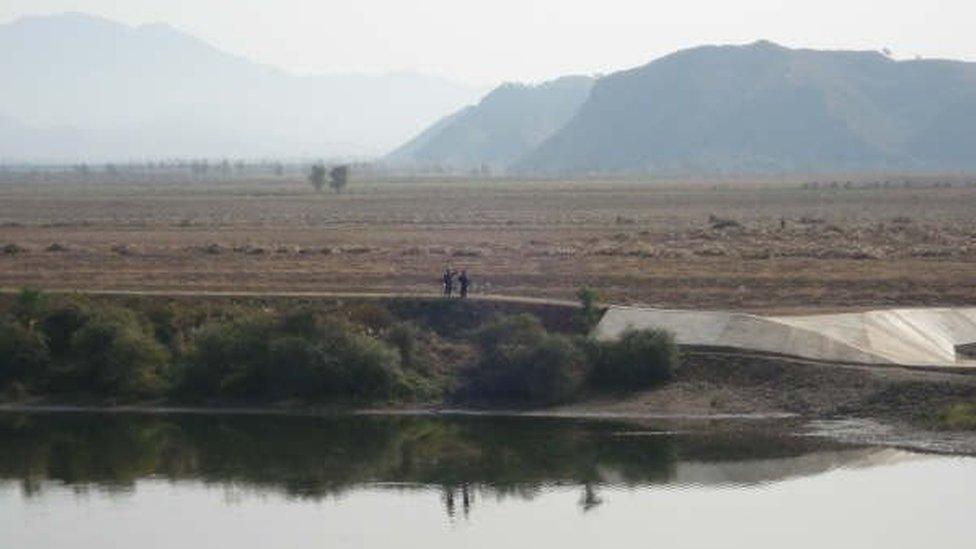 Yalu River between North Korea and China