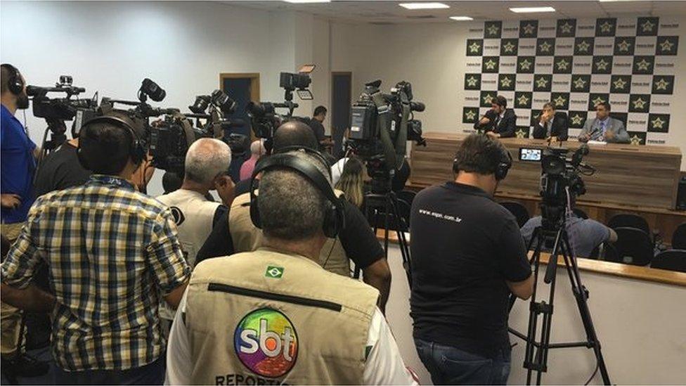 Rio's Civil Police Fraud Unit held a press conference on Monday afternoon