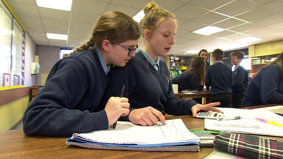 Pupils in science class