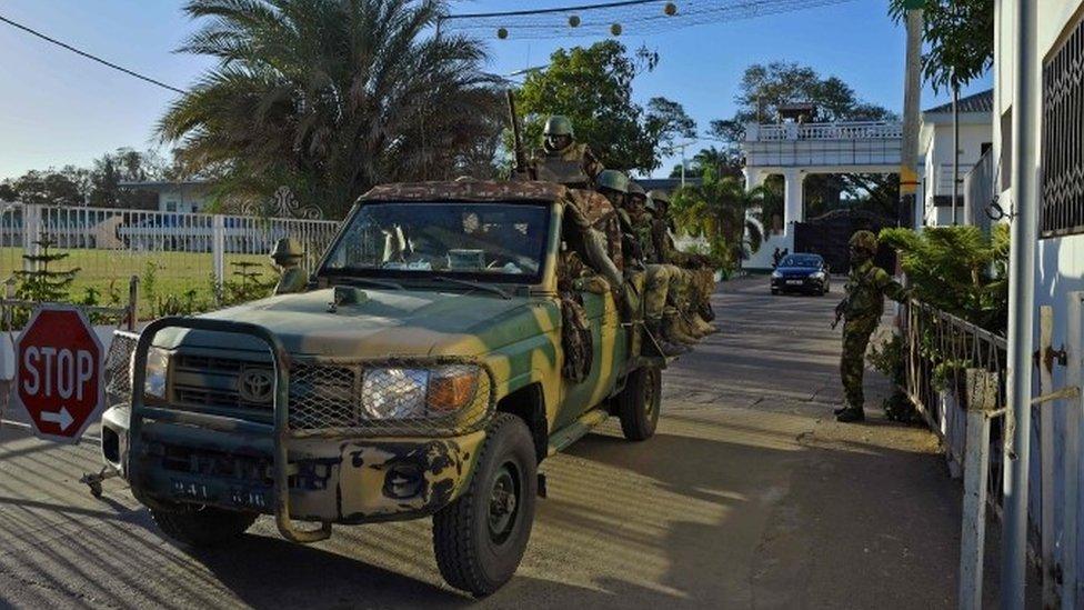 Sengalese Ecowas troops in Banjul