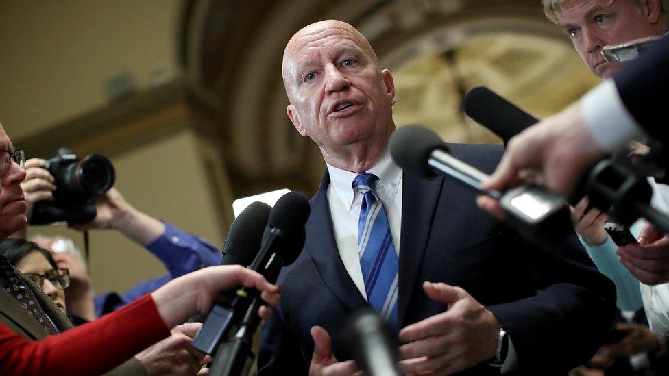 House Ways and Means Chairman Kevin Brady (R-TX) discusses progress on the tax reform bill with reporters at the U.S. Capitol on December 15, 2017 in Washington, DC.