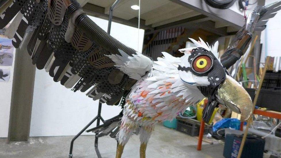 Bearded vulture sculpture