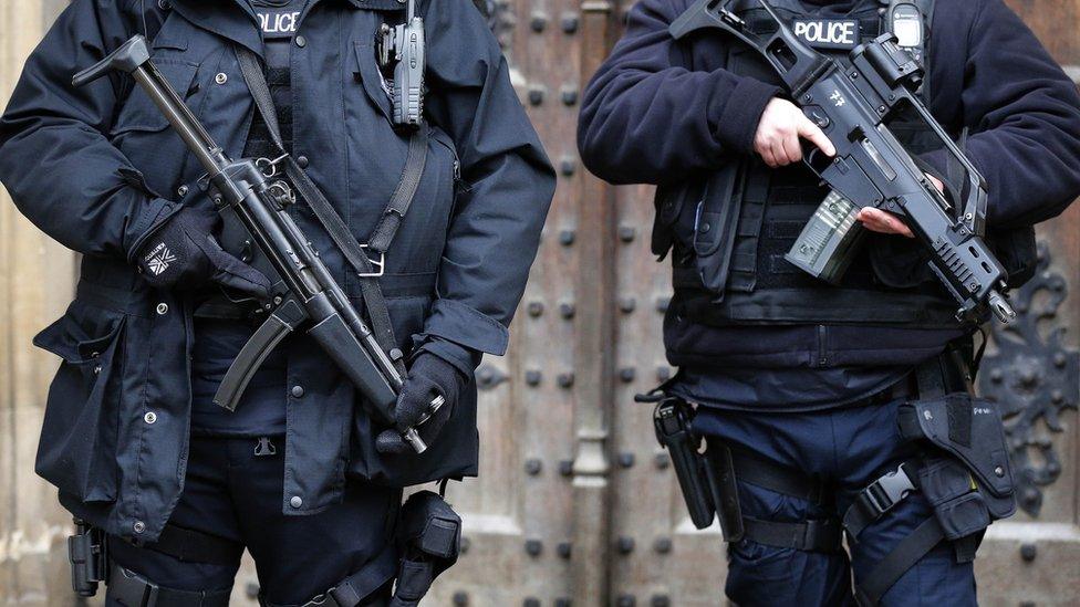 Armed police in London