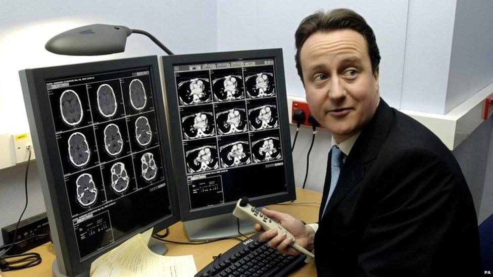 David Cameron during a visit to Charing Cross Hospital in February 2006