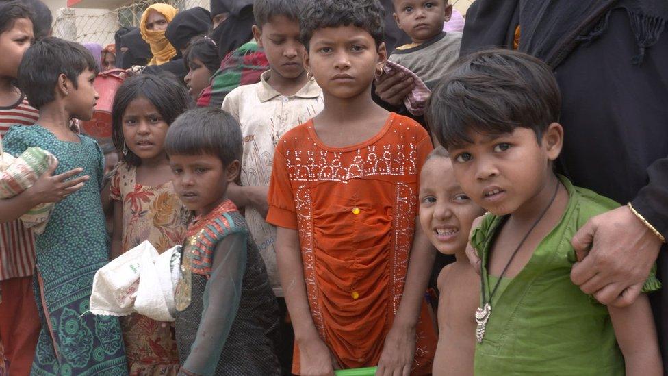 Rohingya children at a refugee camp in Bangladesh