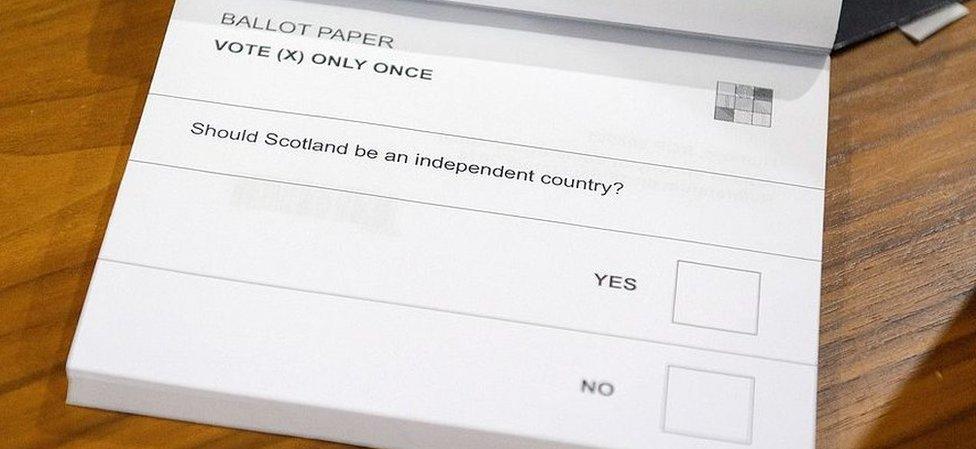 A ballot paper from the 2014 Scottish independence referendum