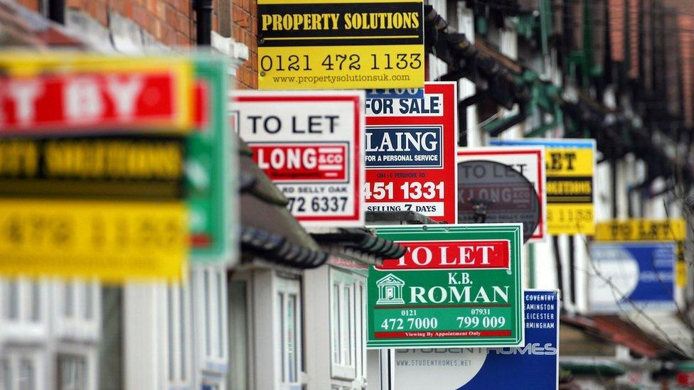 Residential street with lots of to let signs