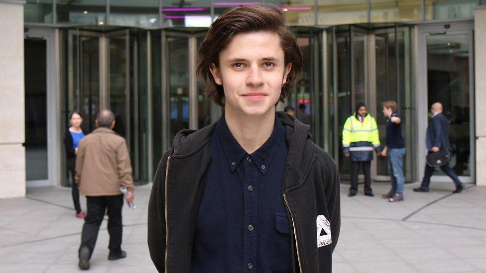 Cel Spellman outside BBC Broadcasting House