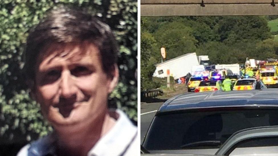 Adrian Beaumont and scene of crash