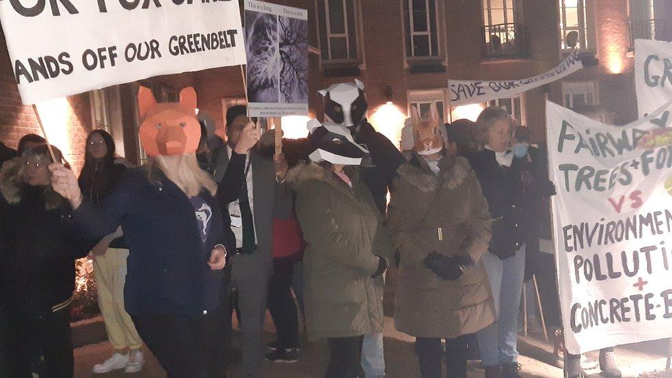 Protestors outside Maidenhead Town Hall