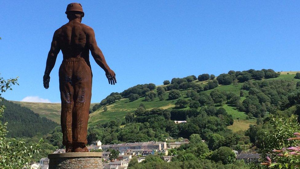 The Guardian statue looks over Six Bells in Blaenau Gwent