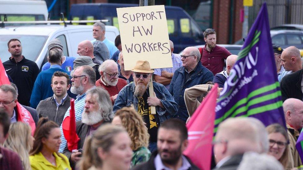 Rally in support of the shipyard in east Belfast