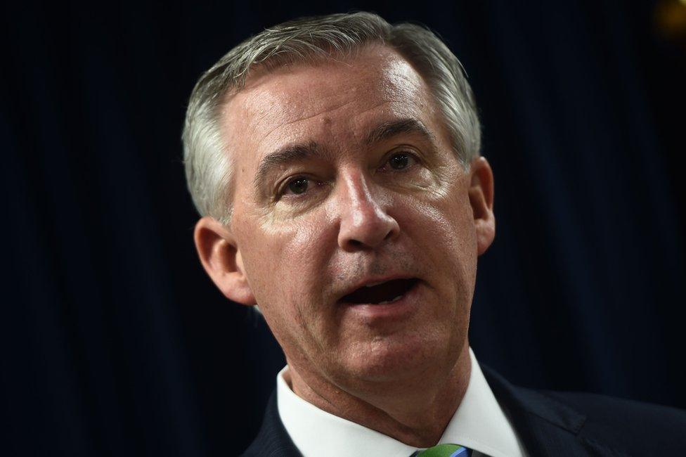 Kevin Steele speaks to the press on September 25, 2018 in Norristown, Pennsylvania