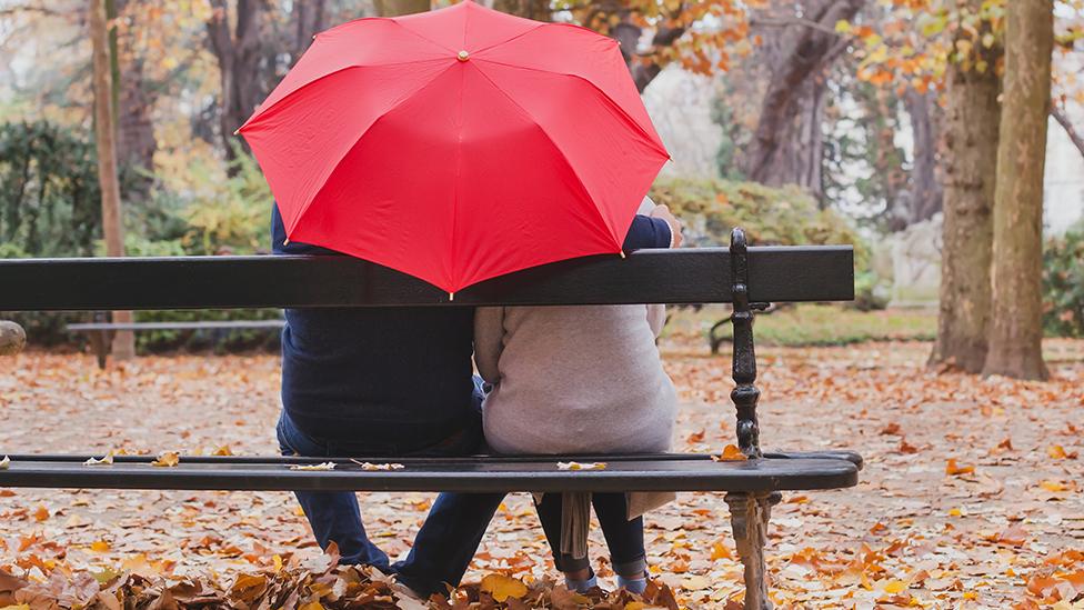 Couple sitting on bench