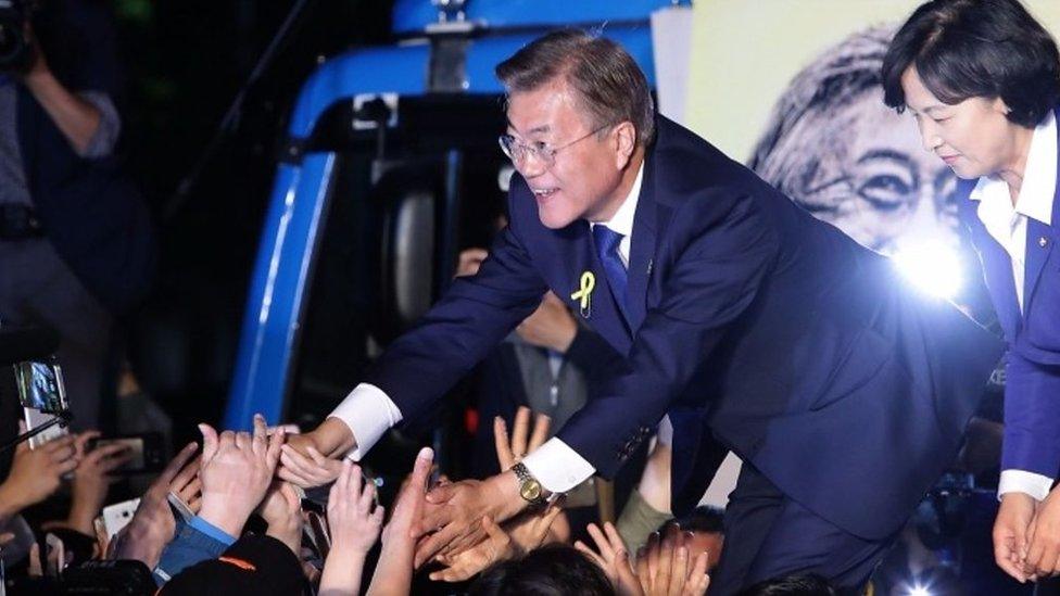 Moon Jae-In at victory rally