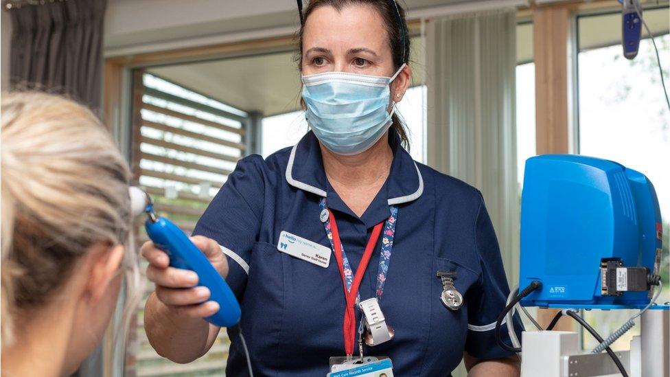 A nurse and patient