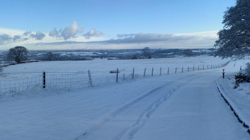 Nercwys in Flintshire in the snow