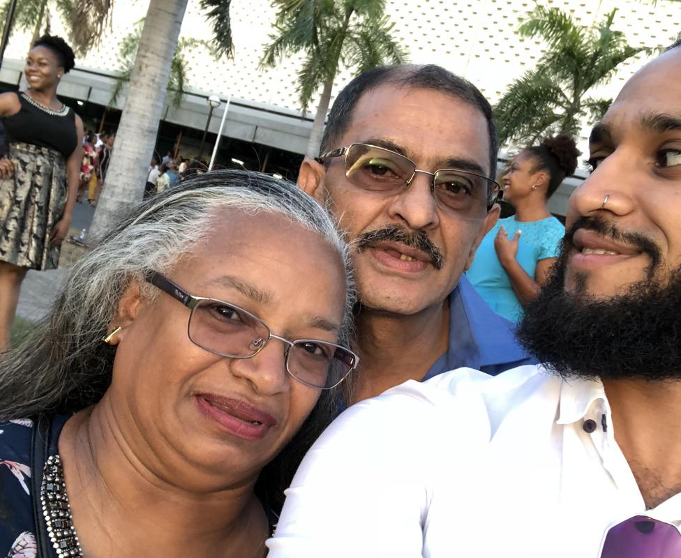 Bilal Harry Khan with his parents