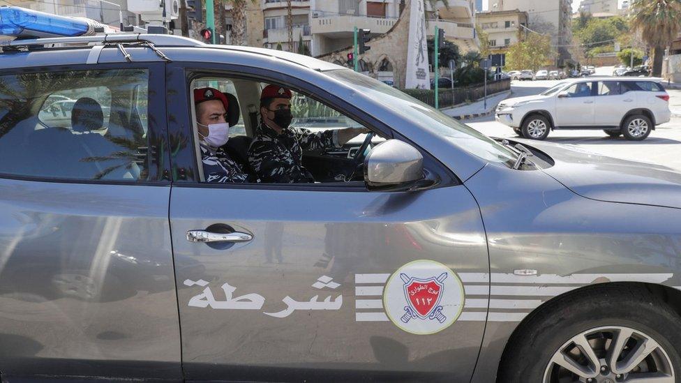 File photo showing Lebanese police car in Beirut (22 March 2020)