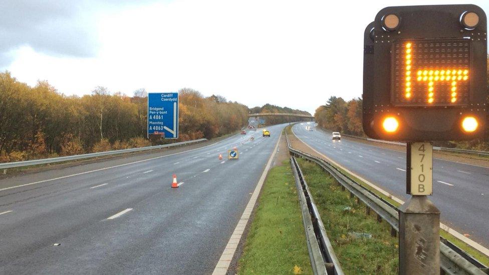 Junction 35 to 36 of the M4 which has been closed