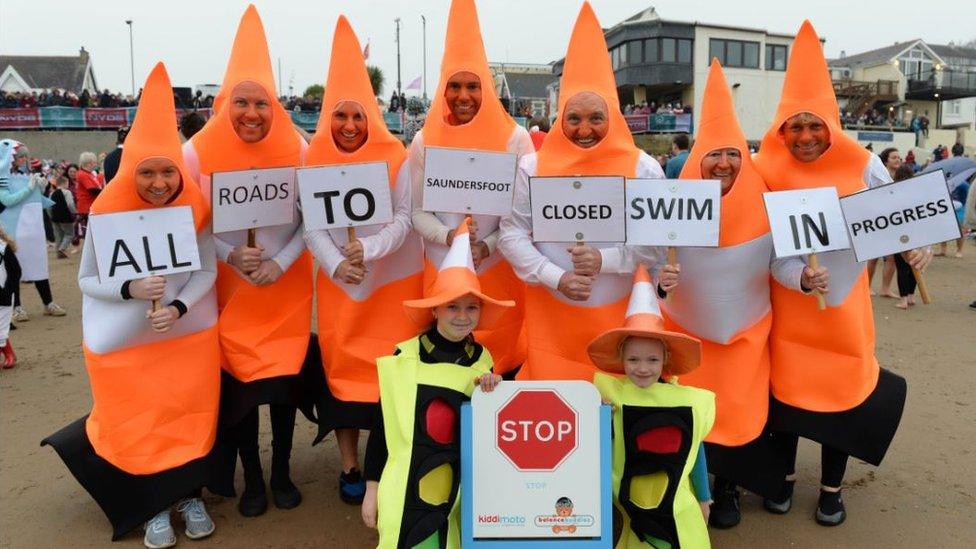 Saundersfoot New Year's swim