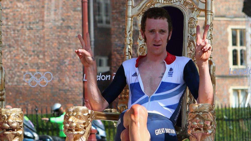 Bradley Wiggins after winning the time trial at London 2012