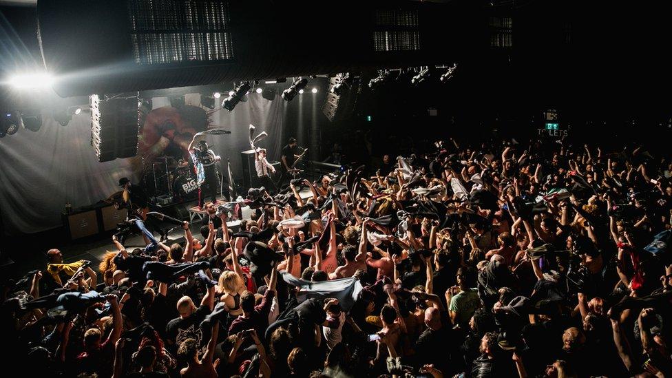 Skindred on stage in Cardiff