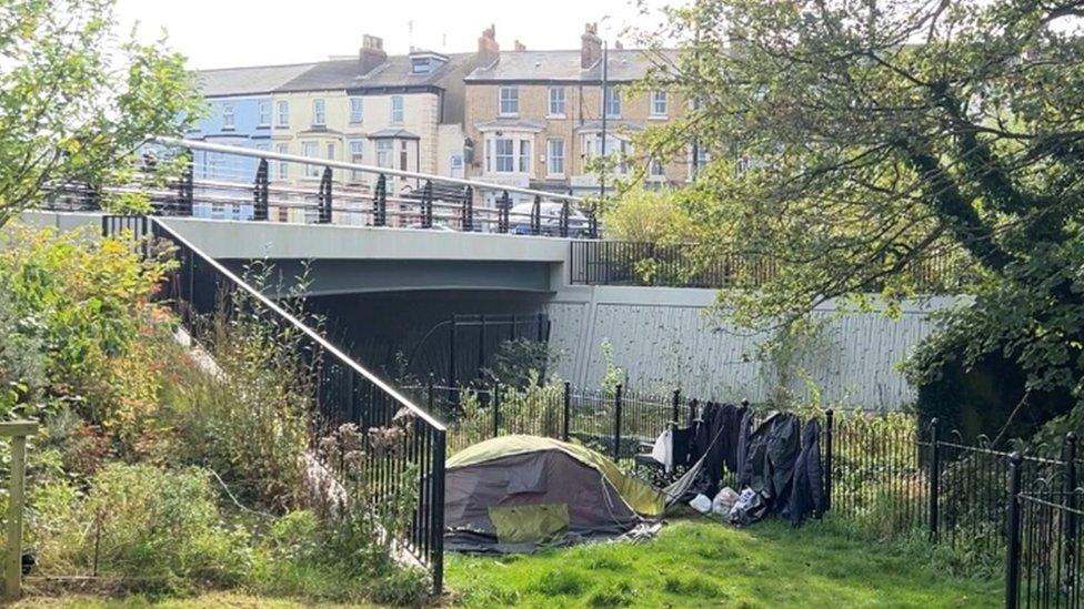 People living in tents in Bridlington