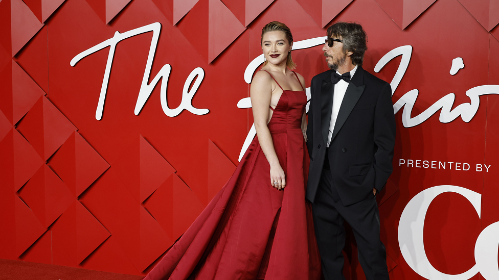 Florence Pugh and Italian fashion designer Pierpaolo Piccioli at the Fashion Awards 2022