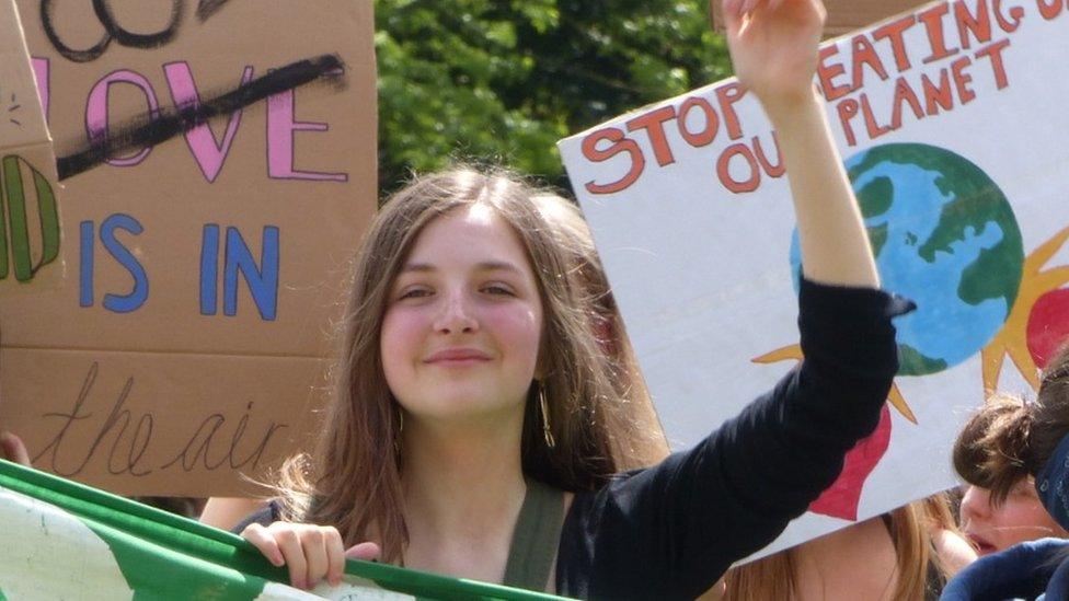 Climate strike member Izzy