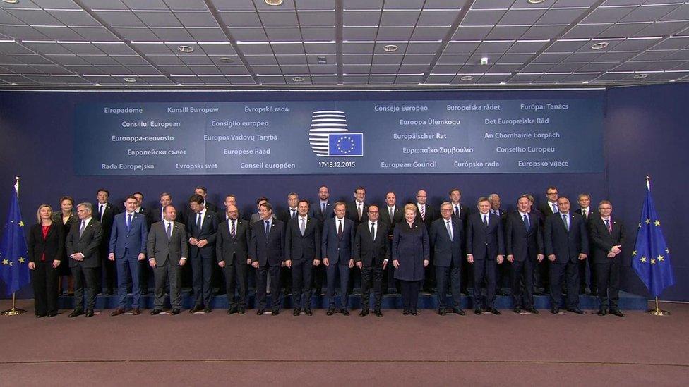 European heads of state and government posed for a 'family photograph' at the Brussels summit