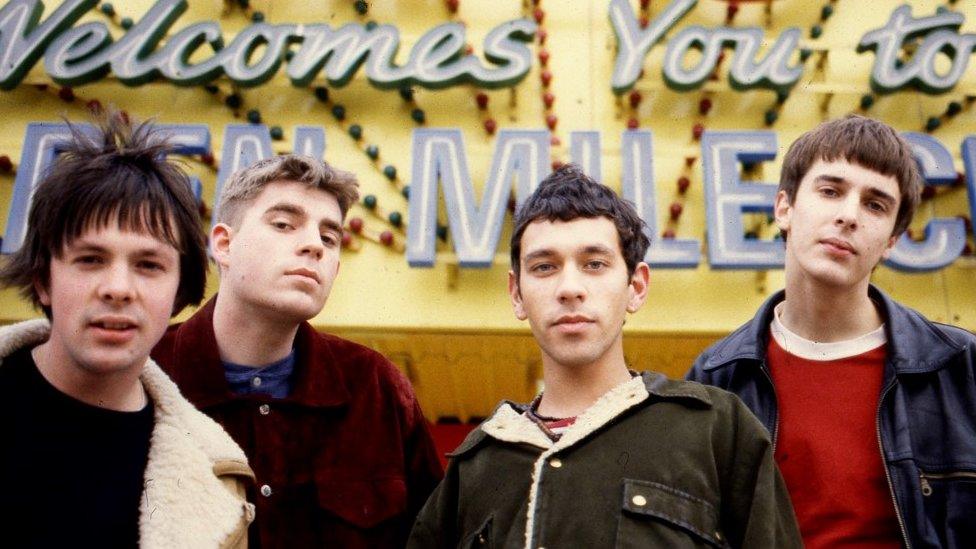 Shed Seven's (from left) Alan Leach, Paul Banks, Rick Witter, Thomas Gladwin in 1994