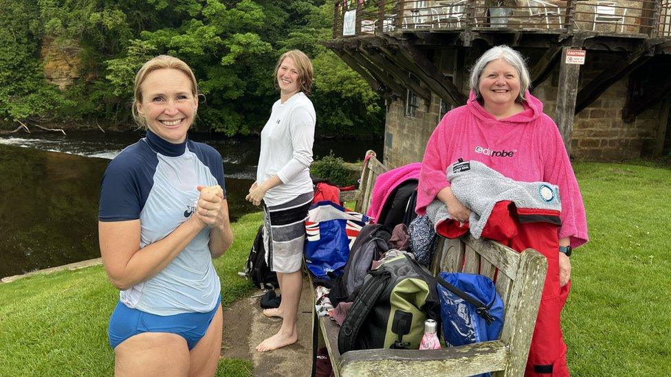 Wild swimmers Emma, Ruth and Cathy