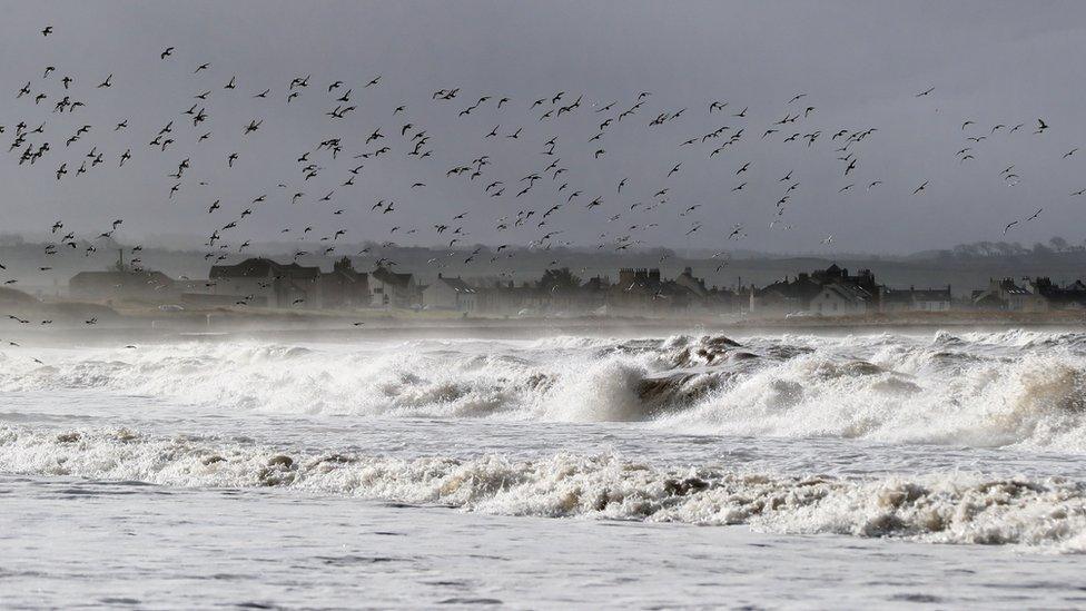 Rough seas at Alonby on the Cumbria West coast