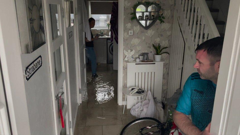 Flooding at a home in Strabane