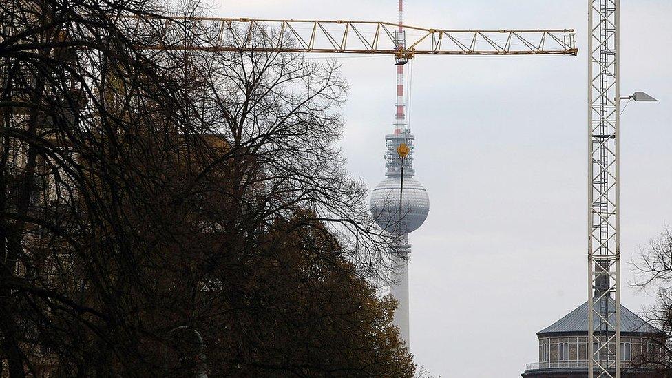 Construction in the gentrified former East German neighborhood of Prenzlauer Bergin Berlin